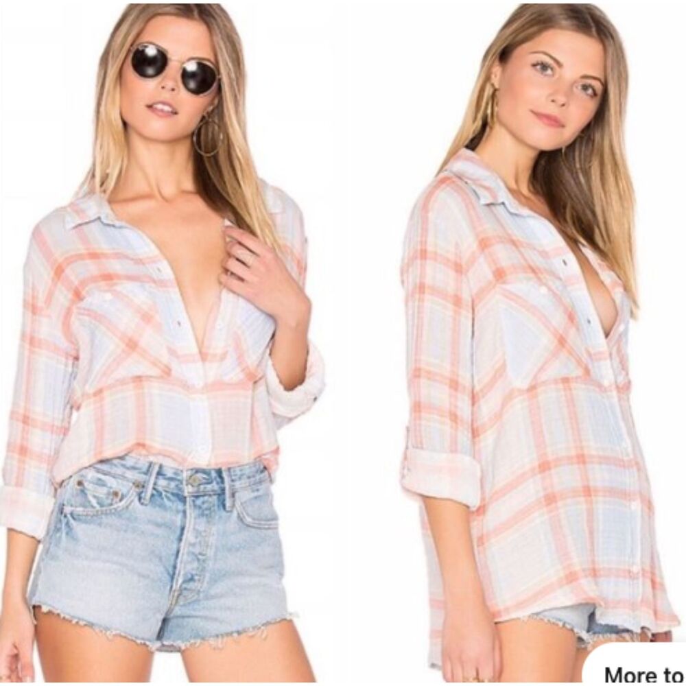 Sanctuary Tomboy Plaid Gauze shirt, XL